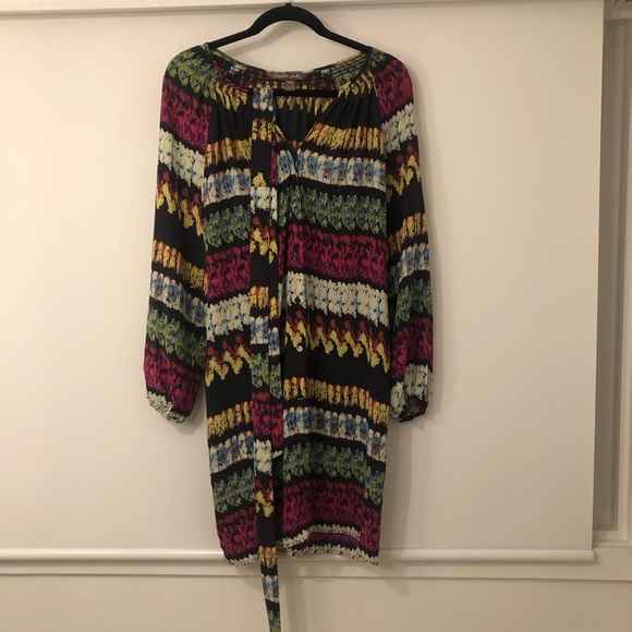 Robe Charlie Jade Imprimé Chevron Noir - Taille S/P - Manches Courtes Transparente - Neuf Sans étiquettes